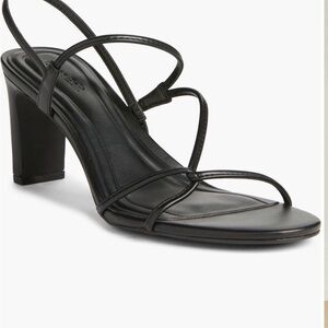 Open edit Pia sling back sandals Chic Black Strappy Heels 7 1/2